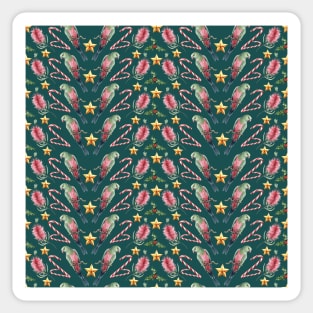 Australian Christmas - Rainbow Lorikeets and Bottlebrush Flowers Sticker